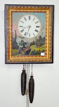 Picture Frame Chain Driven Painting Clock — Antique Clocks Price Guide