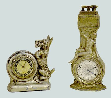 2 Novelty Clocks, Nude Lady Lighter & Dog — Antique Clocks Price Guide