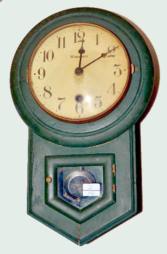 Waterbury Miniature School House Drop Clock — Antique Clocks Price Guide
