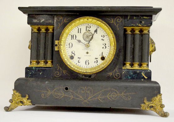 Seth Thomas "Tyro" Black Mantel Clock — Antique Clocks Price Guide