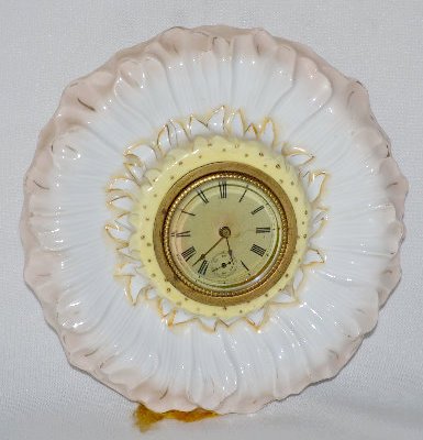 New Haven Porcelain Flower Shaped Novelty Clock — Antique Clocks Price Guide