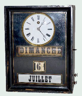 French Ebonized Shelf Calendar Clock — Antique Clocks Price Guide