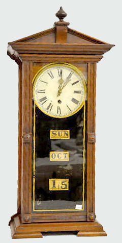 Waterbury Calendar Shelf Clock, Walnut — Antique Clocks Price Guide