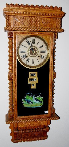 Oak Gilbert Berkshire Calendar Clock — Antique Clocks Price Guide