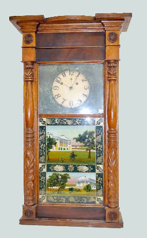 Asa Munger Carved Column Shelf Clock — Antique Clocks Price Guide