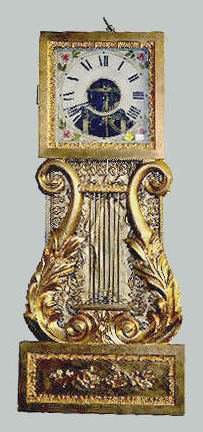 Birge, Mallory & Co. J. Ives Lyre Clock, Copy — Antique Clocks Price Guide