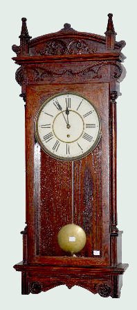 Oak Waterbury "Cairo" Wall Regulator Clock — Antique Clocks Price Guide