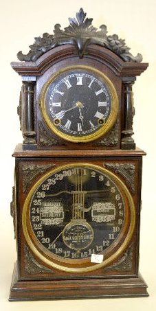 Walnut Ithaca No. 3 1/2 Parlor Calendar Clock — Antique Clocks Price Guide