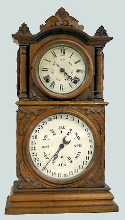 Ingraham Lewis Patent Calendar Shelf Clock — Antique Clocks Price Guide