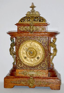 Ansonia Oak "Cabinet E" Shelf Clock — Antique Clocks Price Guide