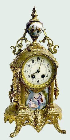 Gilbert No. 1751 Gilt & Porcelain Shelf Clock — Antique Clocks Price Guide