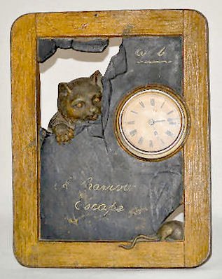 Muller Metal Cat & Mouse Novelty Clock — Antique Clocks Price Guide