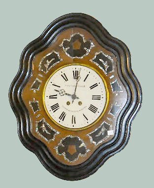 French M.O.P. Inlay Picture Frame Clock — Antique Clocks Price Guide