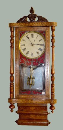 New Haven Satinwood English Inlaid Wall Clock — Antique Clocks Price Guide