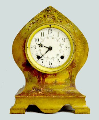 New Haven Painted Metal Mantel Clock — Antique Clocks Price Guide