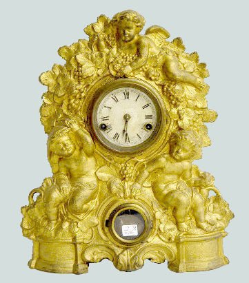 Waterbury Iron Front Cherub Shelf Clock — Antique Clocks Price Guide