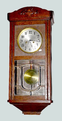 German Oak Hanging Box Clock — Antique Clocks Price Guide
