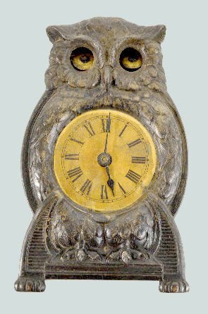 Metal Novelty Blinking Eye Owl Clock — Antique Clocks Price Guide