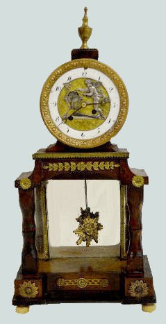 French Animated Dial Shelf Clock w/Cupid — Antique Clocks Price Guide