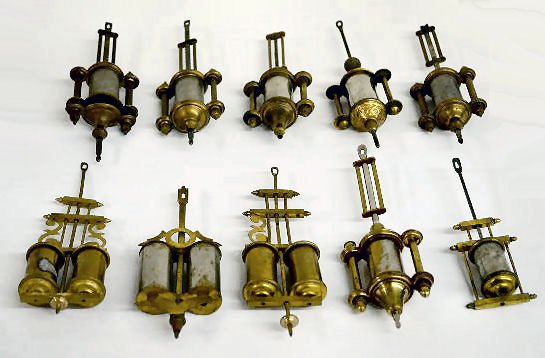 10 Antique Single & Double Barrel Clock Pendulums — Antique Clocks Price Guide