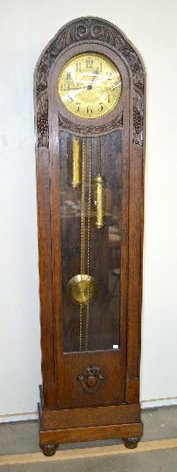 Oak 2 Weight Round Top Tall Case — Antique Clocks Price Guide