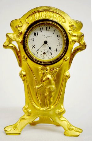 New Haven "Nashoba" Gilt Novelty Clock — Antique Clocks Price Guide