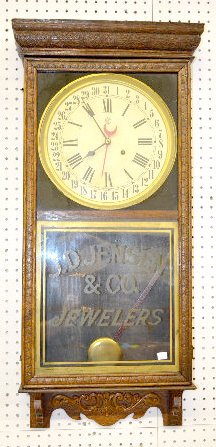 Waterbury Jeweler Adv. Calendar Store Clock — Antique Clocks Price Guide