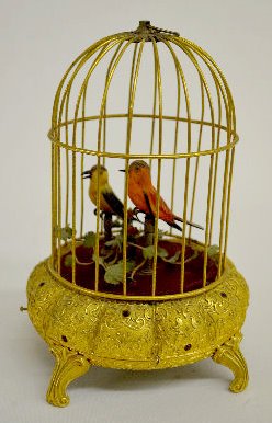 Mini Antique Automated Birds in a Jeweled Cage — Antique Clocks Price Guide