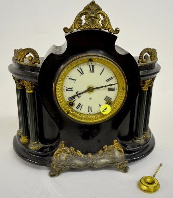 Ansonia 6 Column Iron Mantel Clock — Antique Clocks Price Guide