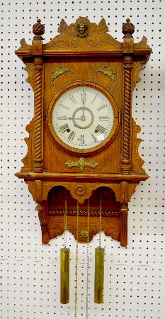 Waterbury "Study" Oak 2wt Wall Clock — Antique Clocks Price Guide