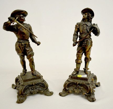 Pair of Don Juan & Don Cesar Clock Statues, 14" — Antique Clocks Price Guide