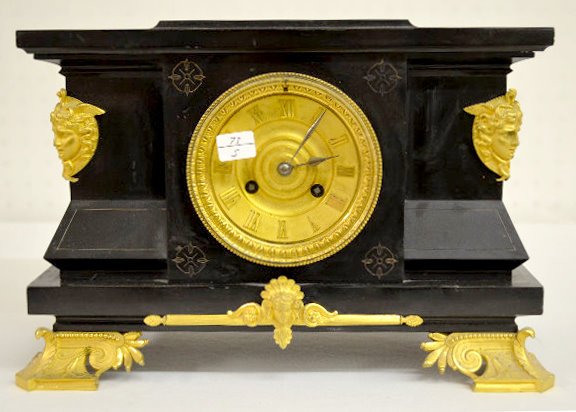 French Marti Black Slate Mantel Clock — Antique Clocks Price Guide