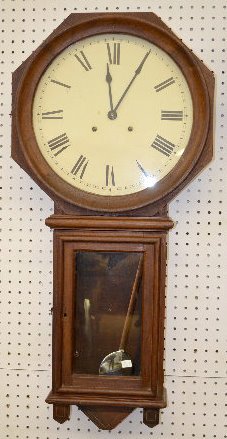 Dark Wood Octagon Regulator Wall Clock — Antique Clocks Price Guide