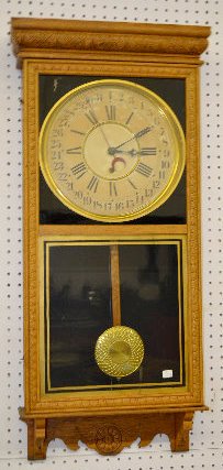 Sessions "Regulator E" Oak Calendar Clock — Antique Clocks Price Guide