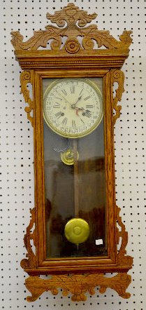 Waterbury "Springfield" Oak Calendar Clock — Antique Clocks Price Guide