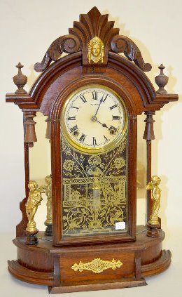 Ingraham Mirror Side Walnut Parlor Clock — Antique Clocks Price Guide