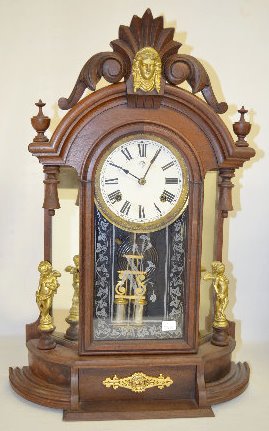 Ansonia "Triumph" Walnut Mirror Side Clock — Antique Clocks Price Guide