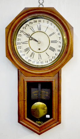 Ansonia Long Drop Calendar Clock — Antique Clocks Price Guide