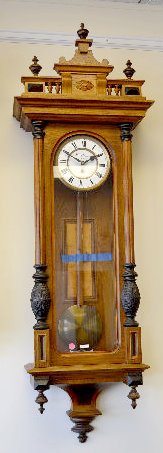 W. Bauer Oak & Ash 1 Wt. Vienna Regulator Clock — Antique Clocks Price Guide