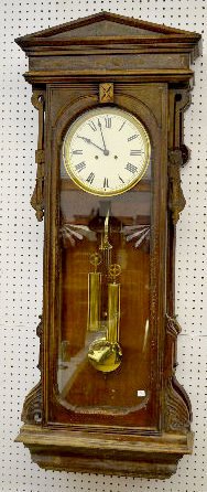 Lg. FRESH OFF THE FARM! 2 Wt. Hanging Reg. Clock — Antique Clocks Price Guide