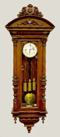 3 Weight Carved Oak Vienna Regulator Clock, 66" — Antique Clocks Price Guide