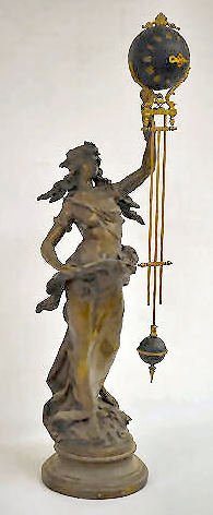 French A. Moreau Lady Swinging Ball Clock — Antique Clocks Price Guide