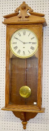 New Haven "Vamoose" Oak Hanging Clock — Antique Clocks Price Guide