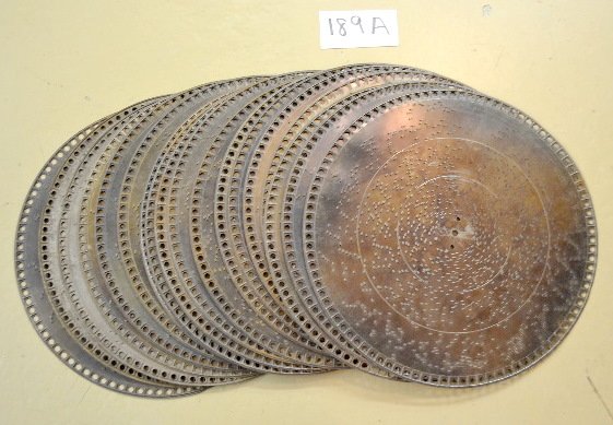 18 - 15 1/2" Metal Music Box Discs — Antique Clocks Price Guide