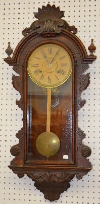 Ansonia "Queen Mab" Oak Hanging Clock — Antique Clocks Price Guide