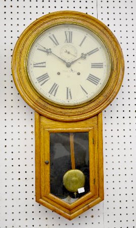 Waterbury "General" Oak Long Drop Clock — Antique Clocks Price Guide
