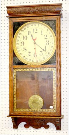 Gilbert "Western Union" Oak Store Regulator Clock — Antique Clocks Price Guide