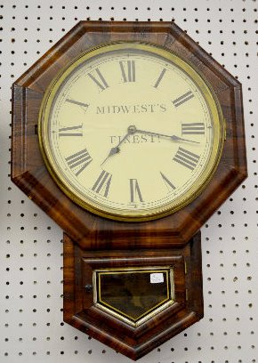 New Haven Mahogany Octagon Advertising Clock — Antique Clocks Price Guide