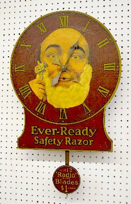 Ever Ready Safety Razor Wall Clock, Not All Old — Antique Clocks Price Guide