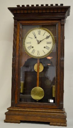 Gilbert "Latona" Walnut Weight Driven Clock — Antique Clocks Price Guide